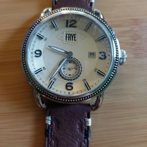 FRYE Men's Weston brown leather strap watch
